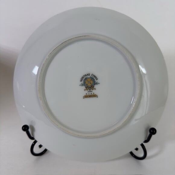 Noritake Edenrose 4 Bread & Butter Plates Gray/Pink/White Roses VTG - Picture 11 of 11